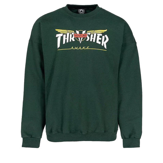 Sweat Crew Thrasher x Venture Forest Green