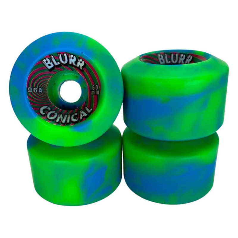 Vision Swirl Blurr Conicals Green/Blue Wheels 60MM 96A