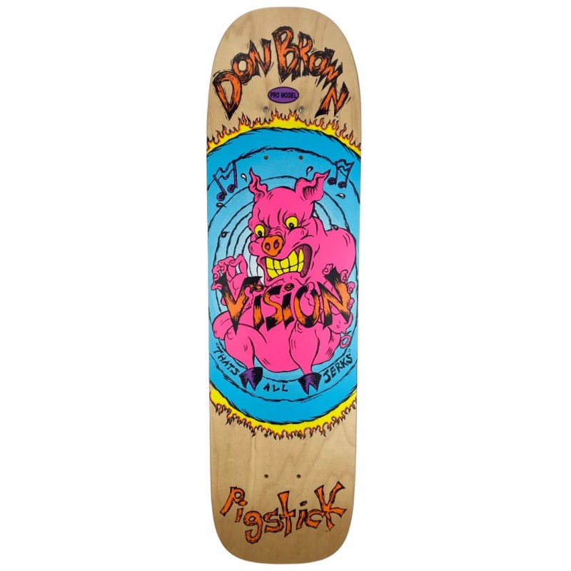 Vision Don Brown Pig Stick OG Skateboard Deck 7.25"